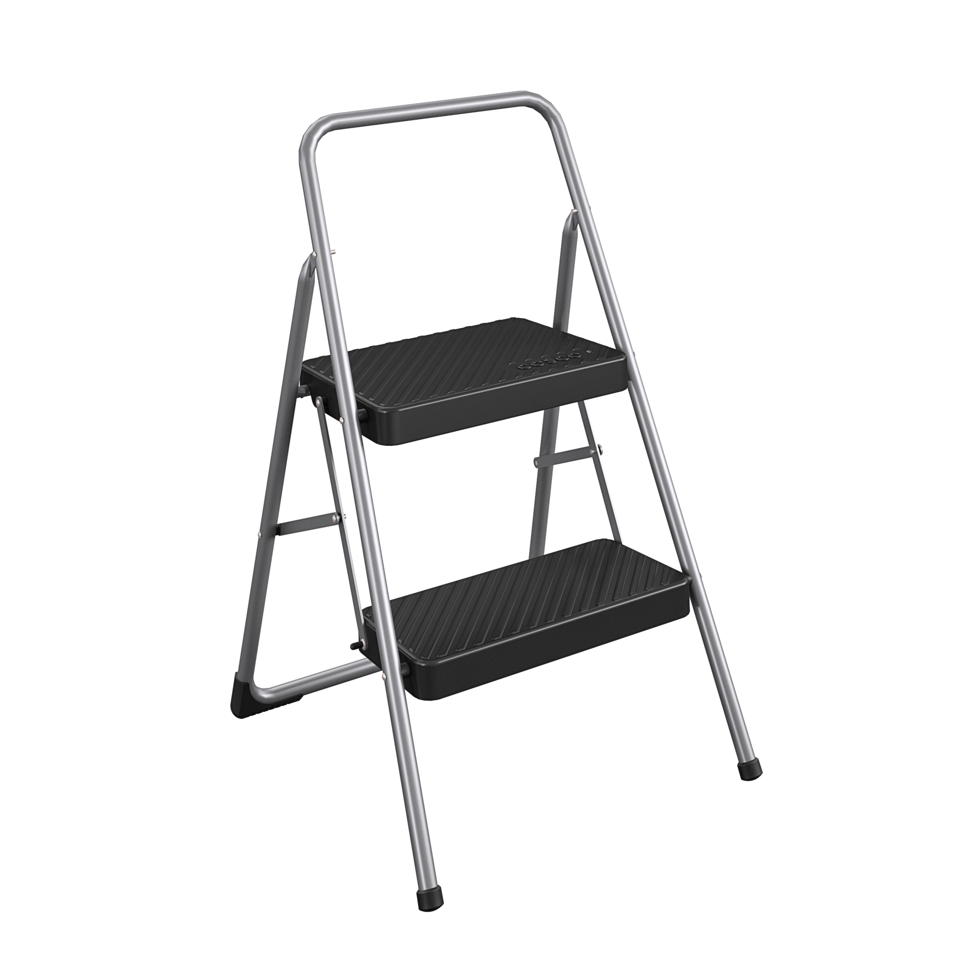 Cosco, 2-Step Household Folding Step Stool, Height 28.15 ft, Capacity 200 lb, Material Steel, Model# 11137PBL1E